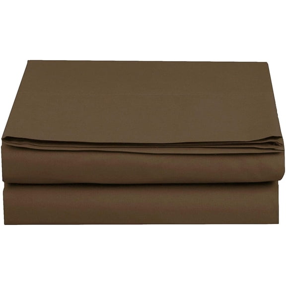 Mocassi 1500 Thread Count 1-Piece Flat Sheet,Queen, Brown