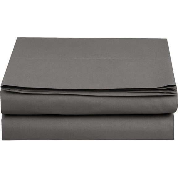 Mocassi 1500 Thread Count 1-Piece Flat Sheet,Queen, Gray