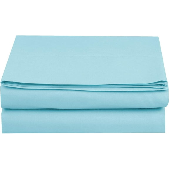 Mocassi 1500 Thread Count 1-Piece Flat Sheet,Twin , Aqua