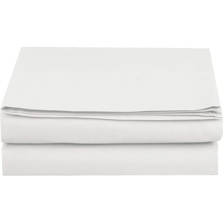 Mocassi 1500 Thread Count 1-Piece Flat Sheet,Twin , White