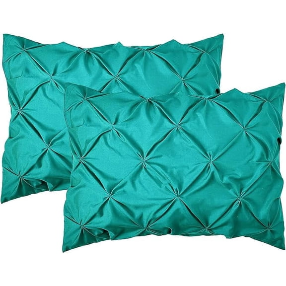 2-Pack Sham Set, Egyptian Quality 1500 Series, Stylish Design-Easy Care, Wrinkle Resistant, Pleated Standard/Queen Turquoise