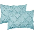 thumbnail image 1 of Mocassi 2-Pack Sham Set Pinch Pleat Design, Stylish Design-Easy Care, Wrinkle and Stain Resistant, 2-Piece Sham Set, Pleated King, Aqua, 1 of 6