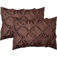 thumbnail image 1 of 2-Pack Sham Set, Egyptian Quality 1500 Series, Stylish Design-Easy Care, Wrinkle Resistant, Pleated King, Brown, 1 of 6