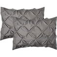 thumbnail image 1 of 2-Pack Sham Set, Egyptian Quality 1500 Series, Stylish Design-Easy Care, Wrinkle Resistant, Pleated King, Grey, 1 of 6