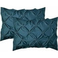 thumbnail image 1 of 2-Pack Sham Set, Egyptian Quality 1500 Series, Stylish Design-Easy Care, Wrinkle Resistant, Pleated King, Navy, 1 of 5