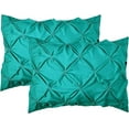 thumbnail image 1 of 2-Pack Sham Set, Egyptian Quality 1500 Series, Stylish Design-Easy Care, Wrinkle Resistant, Pleated King, Turquoise, 1 of 6