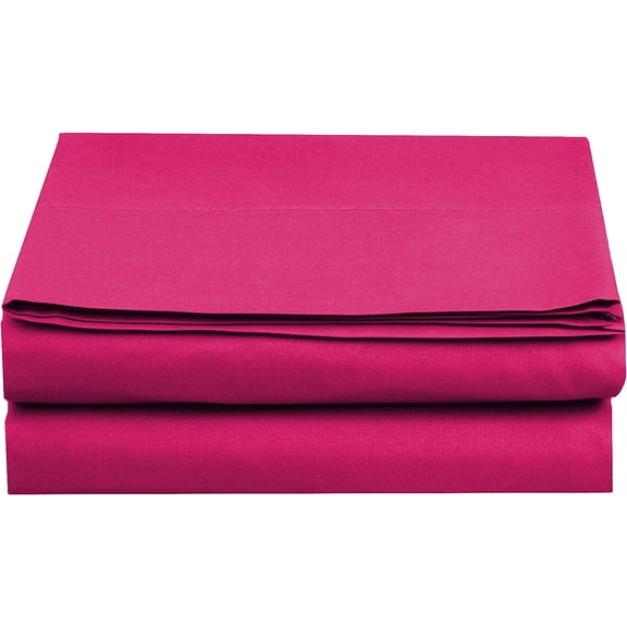 Mocassi 1500 Thread Count 2 Pieces Pack Flat Sheet,Cal King , Pink (Set of 2)