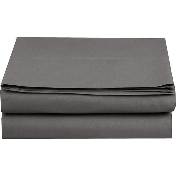 Mocassi 1500 Thread Count 2 Pieces Pack Flat Sheet,Queen, Gray (Set of 2)