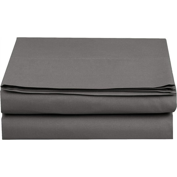 Mocassi 1500 Thread Count (3 Pack) Flat Sheet,Full, Gray