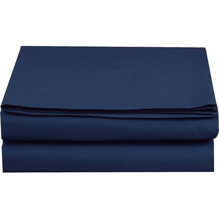 Mocassi 1500 Thread Count (3 Pack) Flat Sheet,Queen, Navy
