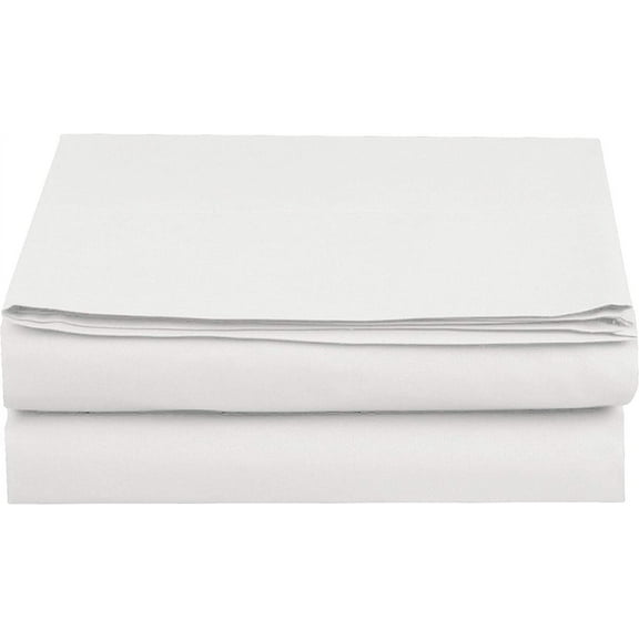 Mocassi 1500 Thread Count (3 Pack) Flat Sheet,Queen, White