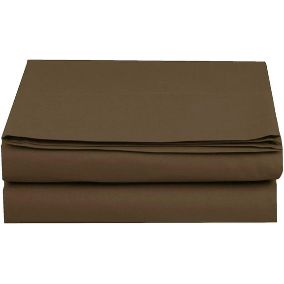 Mocassi 1500 Thread Count (3 Pack) Flat Sheet,Twin , Brown