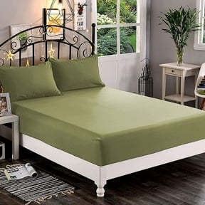 Mocassi 1500 Thread Count Green Bed Sheet, California King – Durable
