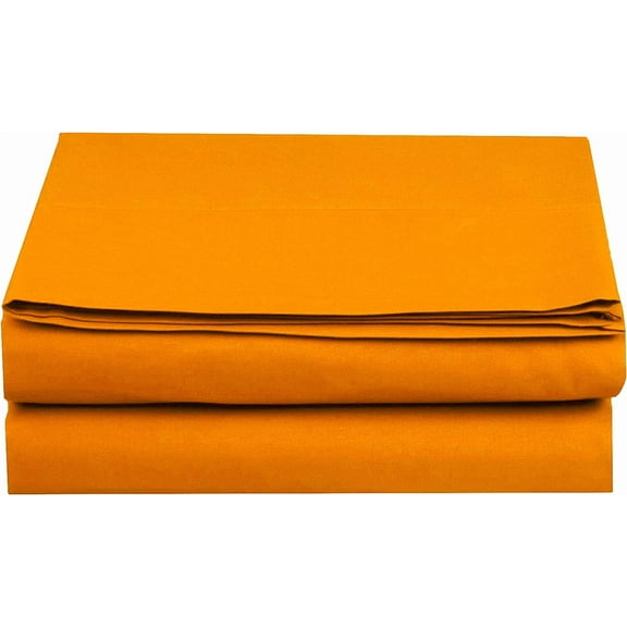 Mocassi 1500 Thread Count Pack of 4 Flat Sheet,King, E.Orange
