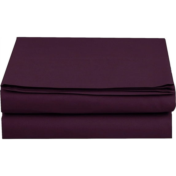Mocassi 1500 Thread Count Pack of 4 Flat Sheet,Twin , Purple