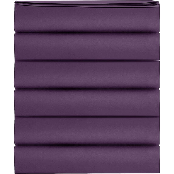 Mocassi 1500 Thread Count Pack of 6 Flat Sheet,King, Purple
