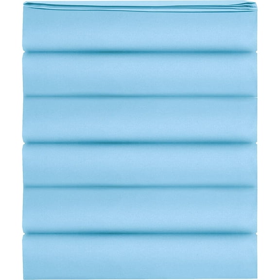 Mocassi 1500 Thread Count Pack of 6 Flat Sheet,Twin , Aqua