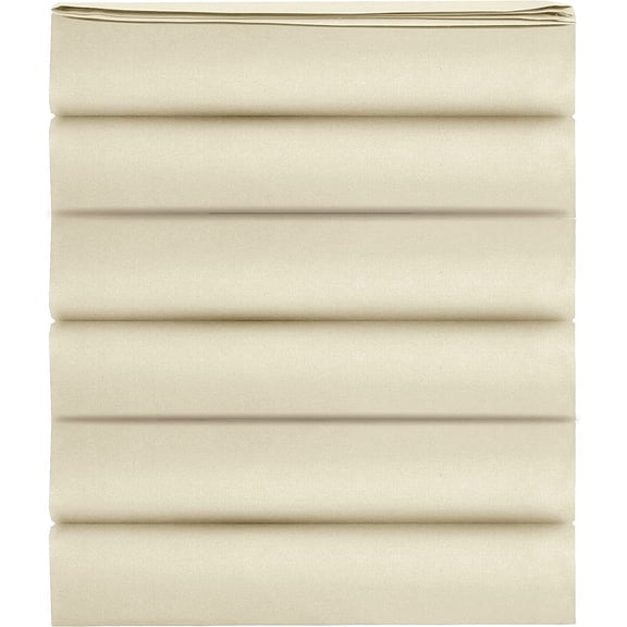 Mocassi 1500 Thread Count Pack of 6 Flat Sheet,Twin , Cream
