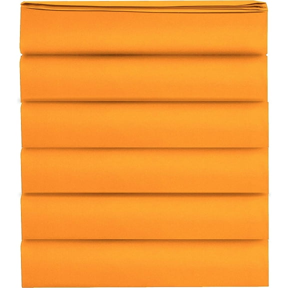Mocassi 1500 Thread Count Pack of 6 Flat Sheet,Twin , E.Orange