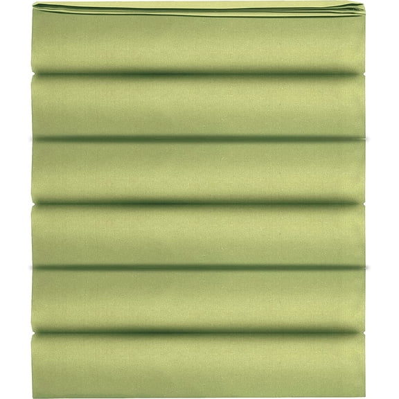 Mocassi 1500 Thread Count Pack of 6 Flat Sheet,Twin , Green