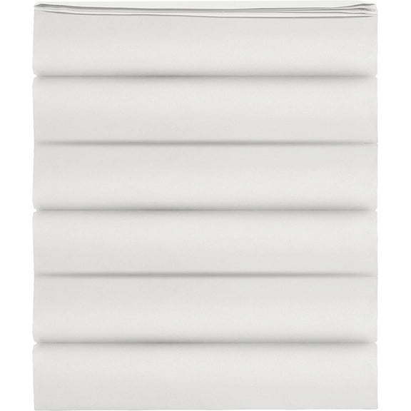 Mocassi 1500 Thread Count Pack of 6 Flat Sheet,Twin , White
