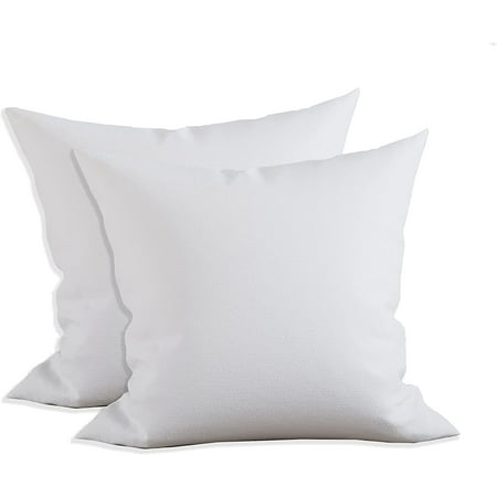 2-PACK Pillow Inserts 16 x 16 inch - Poly-Cotton Shell with Siliconized Fiber Filling - Squared Decorative Pillows for Couch and Bed, Made in USA, 16 x 16 inch