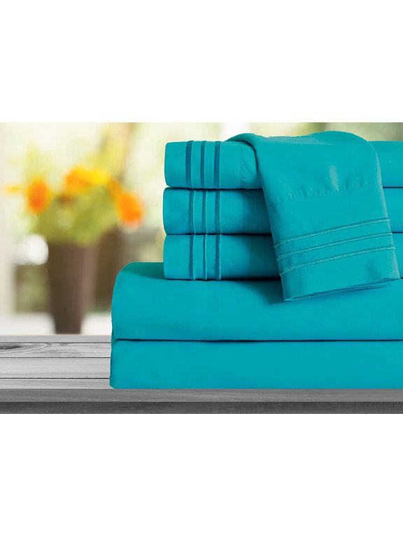1800 Series Sheet Set 2 Pieces Pillowcases, King Size - Turquoise