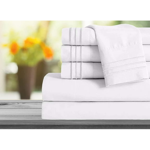 Mocassi 1800 Series Sheet Set 2 Pieces Pillowcases, King Size - White
