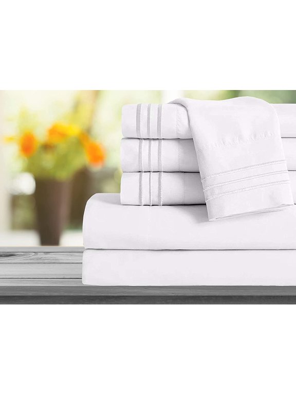 1800 Series Sheet Set 2 Pieces Pillowcases, King Size - White
