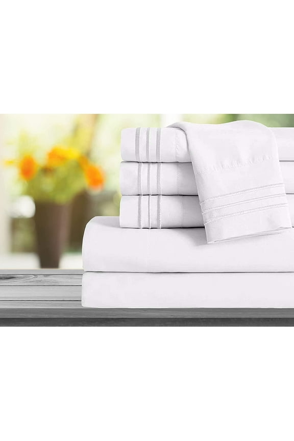 1800 Series Sheet Set 2 Pieces Pillowcases, King Size - White