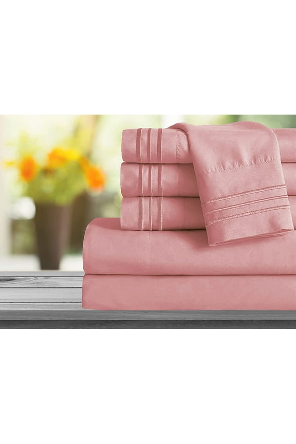 1800 Series Sheet Set 2 Pieces Pillowcases, Standard Size - Light Pink