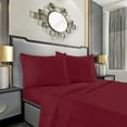 thumbnail image 1 of Mocassi 1800 Thread Count 4 -Piece Bed Sheet Set Cool & Breathable, Easy Elastic Fitted California King Burgundy, 1 of 3