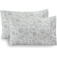 thumbnail image 1 of Mocassi 2 Floral Pint Pillowcases Set - 1500 Thread Microfiber 2-Piece Envelope Closure Pillow Covers, Soft and Smooth - Standard/Queen, Paisley Gray, 1 of 5