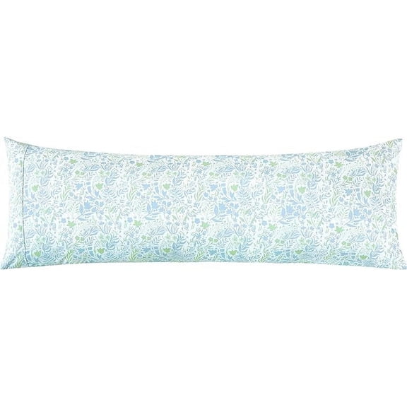 Mocassi 2 Floral Pint Pillowcases Set - 1500 Thread Microfiber 2-Piece Hidden Zipper Closure Pillow Covers, Soft and Smooth - Body Pillowcase, Green Anita