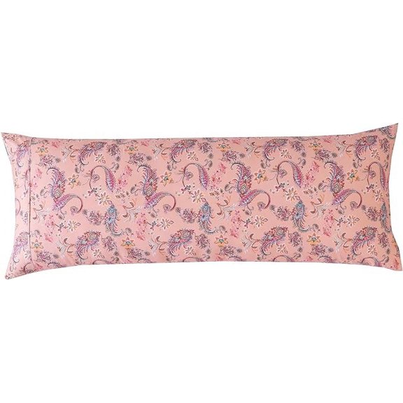 Mocassi 2 Floral Pint Pillowcases Set - 1500 Thread Microfiber 2-Piece Hidden Zipper Closure Pillow Covers, Soft and Smooth - Body Pillowcase, Paisley Coral