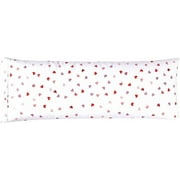 Mocassi 2 Hearts Pint Pillowcases Set - 1500 Thread Microfiber 2-Piece Hidden Zipper Closure Pillow Covers, Soft and Smooth - Body Pillowcase, Valentina