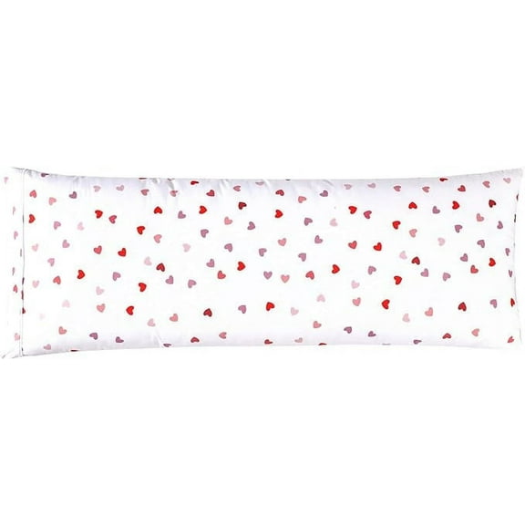 Mocassi 2 Hearts Pint Pillowcases Set - 1500 Thread Microfiber 2-Piece Hidden Zipper Closure Pillow Covers, Soft and Smooth - Body Pillowcase, Valentina