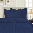thumbnail image 1 of Mocassi 2-Piece Striped Duvet Cover Set, 1500 Thread Count, Button Closure - Cooling, Breathable Material- Wrinkle, Fade, Stain Resistant, Twin/Twin XL, Navy Blue, 1 of 1