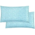 thumbnail image 1 of Mocassi 2 Sea Waves Pint Pillowcases Set - 1500 Thread Microfiber 2-Piece Envelope Closure Pillow Covers, Soft and Smooth - King, Wave Aqua, 1 of 5