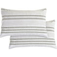 thumbnail image 1 of Mocassi 2 Striped Pint Pillowcases Set - 1500 Thread Microfiber 2-Piece Envelope Closure Pillow Covers, Soft and Smooth - Standard/Queen, Traci Linen, 1 of 5