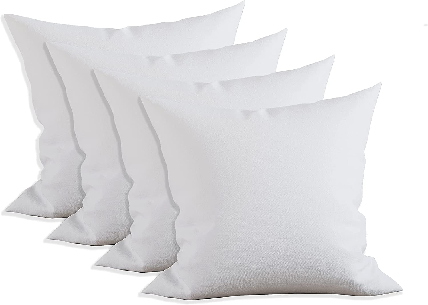 Mocassi 20 x 20 Throw Pillow Inserts - 4-PACK Pillow Insert Poly-Cotton Shell with Siliconized Fiber Filling - Square Form, Decorative for Couch Bed Inserts, Made in USA, 20 x 20 inch