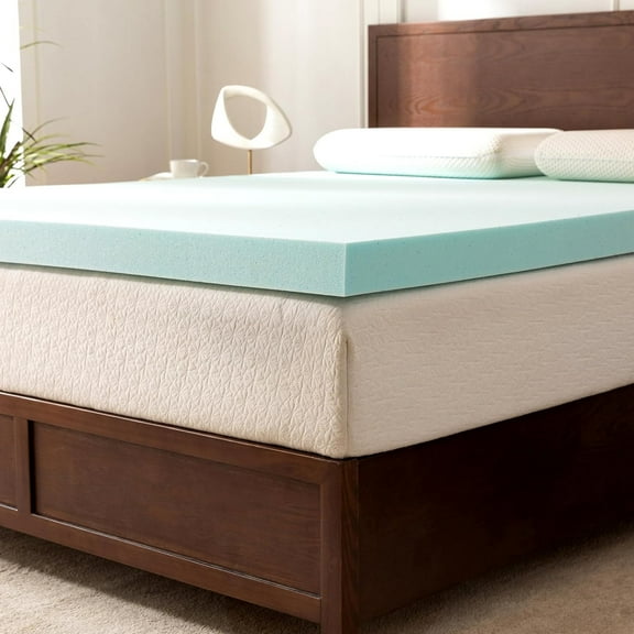 Mocassi 3 Inch Premium Ventilated Memory Foam Mattress Topper, Mattress Pad, Bed Topper, Airflow Optimization, Short Queen Size
