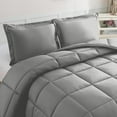 thumbnail image 1 of Mocassi 3-Piece Comforter Set, Down Alternative Box Stitched, Ultra Soft All-Season Bedding with Shams, Plush Cozy Duvet Insert with Corner Tabs - California King, Silver Gray, 1 of 5