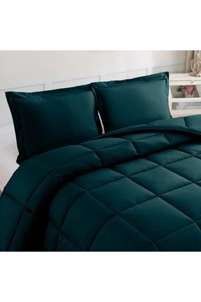 3-Piece Comforter Set, Down Alternative Box Stitched, Ultra Soft All-Season Bedding with Shams, Plush Cozy Duvet Insert with Corner Tabs - Full, Marine Teal