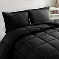 thumbnail image 1 of Mocassi 3-Piece Comforter Set, Down Alternative Box Stitched, Ultra Soft All-Season Bedding with Shams, Plush Cozy Duvet Insert with Corner Tabs - King, Black, 1 of 5