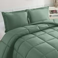 thumbnail image 1 of Mocassi 3-Piece Comforter Set, Down Alternative Box Stitched, Ultra Soft All-Season Bedding with Shams, Plush Cozy Duvet Insert with Corner Tabs - King, Smoke Green, 1 of 5