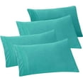 thumbnail image 1 of Mocassi 4-PACK Solid Pillowcases 1500 Thread Count Egyptian Quality,Easy Slip-On, 4-Piece Set, Standard/Queen Pillowcase, Turquoise, 1 of 5