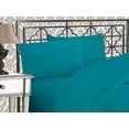 thumbnail image 1 of Mocassi 4-Piece Bed Sheet Set Three-Line Design 1500 Series Quality Microfiber - Wrinkle and Fade Resistant - Deep Pocket, Twin, Turquoise, 1 of 5
