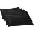 thumbnail image 1 of Mocassi 6-PACK Solid Pillowcases 1500 Thread Count Egyptian Quality,Easy Slip-On, 6-Piece Set, Body Pillowcase, Black, 1 of 5