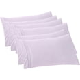 thumbnail image 1 of Mocassi 6-PACK Solid Pillowcases 1500 Thread Count Egyptian Quality,Easy Slip-On, 6-Piece Set, King Pillowcase, Lilac, 1 of 5